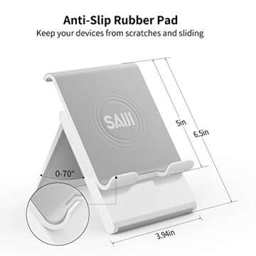 SAIJI Adjustable Tablet Stand for iPad, iPhone, Kindle