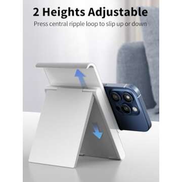 SAIJI Adjustable Tablet Stand for iPad, iPhone, Kindle