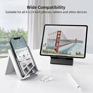 SAIJI Adjustable Tablet Stand for iPad, iPhone, Kindle