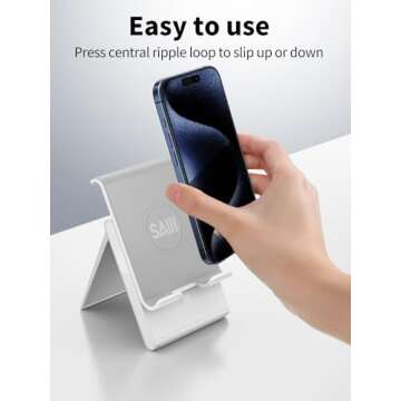 SAIJI Adjustable Tablet Stand for iPad, iPhone, Kindle