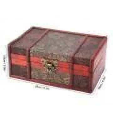 FTVOGUE Vintage Wooden Storage Box, Small Size Book Jewelry Storing Storage Organizer Treasure Chest Home Decor(#2: Lotus)