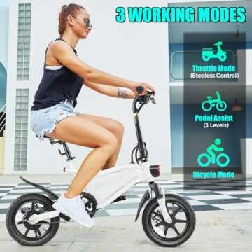 ANCHEER Folding Electric Bike for Adults, 374Wh Ebike, 20MPH Electric Bikes, 14" Foldable Electric Bicycle, 20-50 Miles Electric Bikes, E Bike, LCD Display, Dual Suspension, UL 2849 Certification