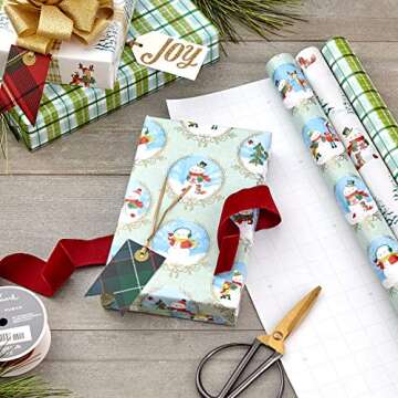 Hallmark Christmas Wrapping Paper Rolls, Holiday Gift Wrap (Pack of 3: 120 sq. ft. ttl) Storybook Cr...