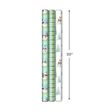 Hallmark Christmas Wrapping Paper 3 Rolls Pack 120 sq ft