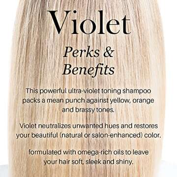L'ANGE HAIR Violet Purple Toning Shampoo | Restores Hair Color | Tone Correcting Shampoo | Removes Yellow, Orange and Brassy Tone | UV Protection Shampoo | All Hair Types