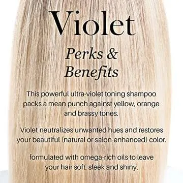 L'ANGE HAIR Violet Purple Toning Shampoo | Restores Hair Color | Tone Correcting Shampoo | Removes Yellow, Orange and Brassy Tone | UV Protection Shampoo | All Hair Types