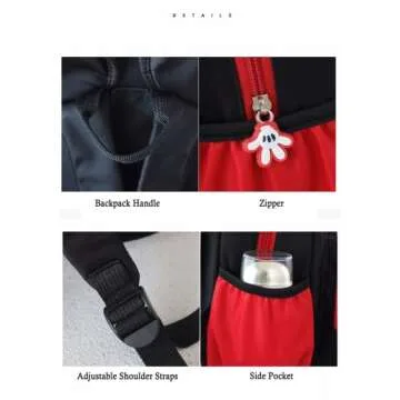 Cute Mini Backpacks, Red Cartoon Bag, Mouse Ears Bowknot Travel Daypack