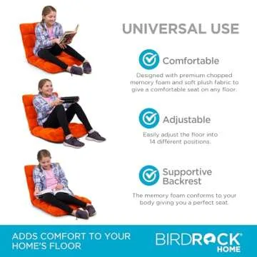 Adjustable Memory Foam Floor Chair for Kids & Teens