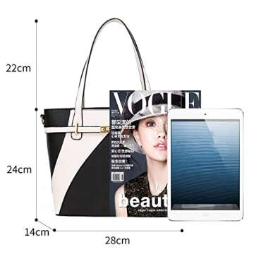 Nevenka Top Handle Handbags for Ladies PU Leather Tote Purse Women Crossbody Shoulder Bags (Black)