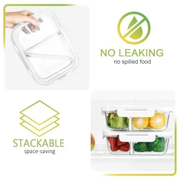 36 Oz Glass Meal Prep Containers with Snap Lock Lids
