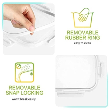 36 Oz Glass Meal Prep Containers with Snap Lock Lids