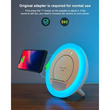SIDVAR Bluetooth Speaker Night Lightsr,Wireless Charging Modern Speaker,Best Teenage Birthday Gift I...