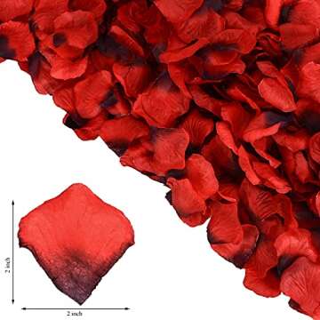 Daxi Events 1200 Pieces Separated Artificial Rose Petals for Romantic Night, Wedding, Party, Events,...