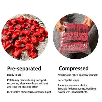 Daxi Events 1200 Separated Artificial Rose Petals for Weddings