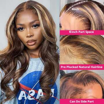 13x6 Ombre Highlight Lace Front Wig - Luxurious 4/27 Body Wave Human Hair Wig