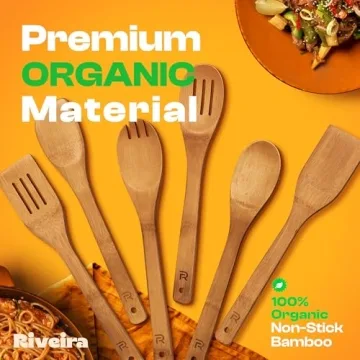 Riveira 6-Piece Dark Bamboo Cooking Spoons Set