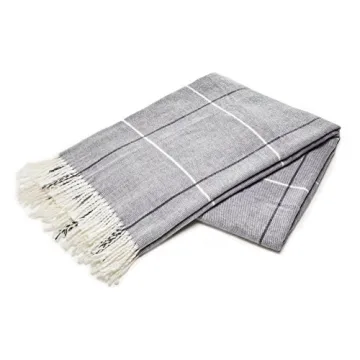 Tartan Plaid Throw Blanket - Luxury Comfort in Grey