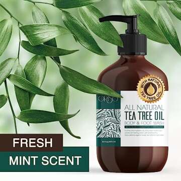 Tea Tree Oil Body Wash - Helps Athletes Foot, Ringworm, Jock Itchy, Acne, Eczema, Yeast Infection, B...