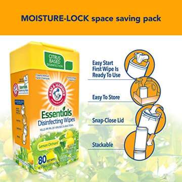 Arm & Hammer Disinfecting Wipes 3 Pack - Lemon Scent