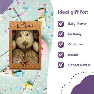 WILD BABY Dog Weighted Stuffed Animals - Microwavable Animals with Lavender, 12 inch Heatable Plush for Kids - Soft, Cuddly, Warming Stuffed Animal for Baby - Gift Box Ready