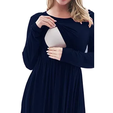 Stylish Smallshow Maxi Nursing Dress for New Moms