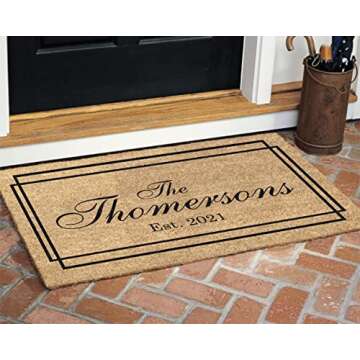 Personalized Last Name Coir Coconut Doormat 18x30