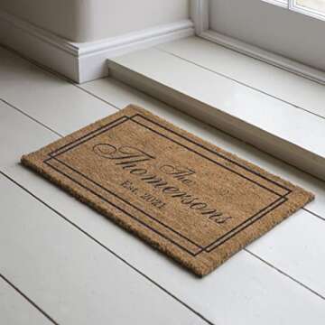 Personalized Last Name Coir Coconut Doormat 18x30