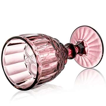 YOUEON Set of 6 Colored Wine Goblets - Elegant Drinkware