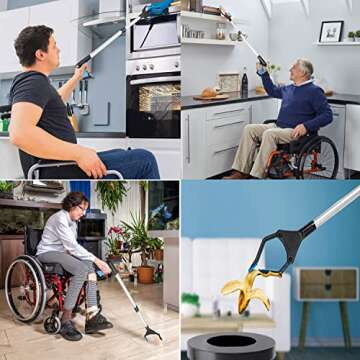 Ergonomic 2-Pack Grabber Tool for Easy Reaching