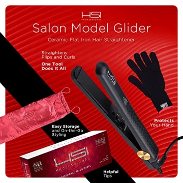 HSI Professional Ceramic Flat Iron with Travel Argan Oil