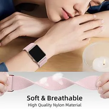 DaQin 3 Pack Stretchy Solo Loop Compatible with Apple Watch Band 40mm 38mm 44mm 42mm 41mm 45mm 46mm, Adjustable Braided Sport Elastic Nylon Strap for iWatch Series 10/9/8/7/6/5/4/3/2/1/SE Women Men