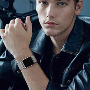 DaQin 3 Pack Stretchy Solo Loop Compatible with Apple Watch Band 40mm 38mm 44mm 42mm 41mm 45mm 46mm, Adjustable Braided Sport Elastic Nylon Strap for iWatch Series 10/9/8/7/6/5/4/3/2/1/SE Women Men