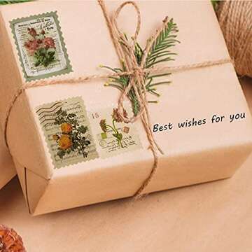 Cotrida 60pcs Vintage Stamp Stickers for Crafting