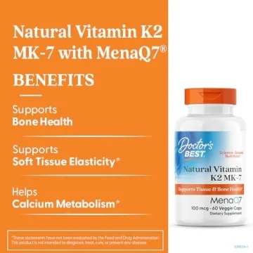 Doctor's Best Natural Vitamin K2 Mk-7, Supports Bone Health