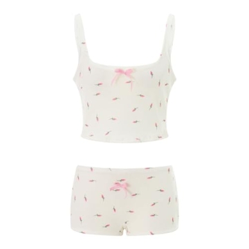 Juakoso Women Valentine's Day Pajama Sets Cute Long Sleeve Heart Button Down Shirt Top and Pants 2 P...