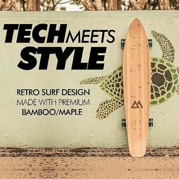 Magneto 44 Inch Kicktail Cruiser Longboard Skateboard Bamboo Maple
