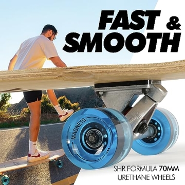 Magneto 44 Inch Kicktail Cruiser Longboard Skateboard Bamboo Maple