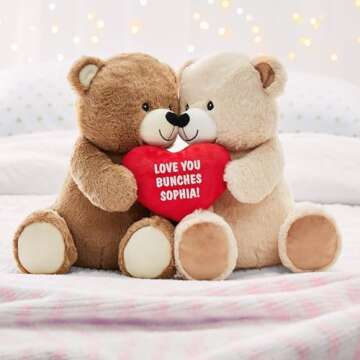 Let's Make Memories Personalized Kissy Plush Bears for Couples - Valentines Day - for Him - for Her ...