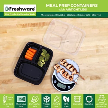 Meal Prep Containers - 50 Pack BPA Free Bento Boxes