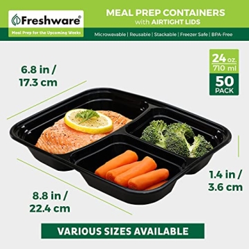 Meal Prep Containers - 50 Pack BPA Free Bento Boxes