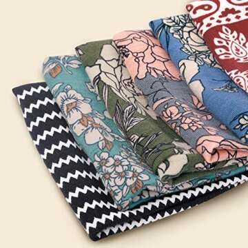 Huachi Boho Headbands - Versatile Non-Slip Hair Accessories for Women, 6 Pack