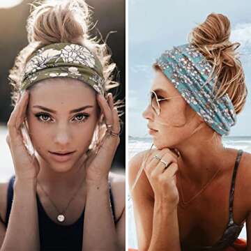 Huachi Boho Headbands - Stylish Non-Slip Hair Accessories