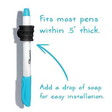 Better Labz STICK-O PEN Magnetic Pen Pencil Holder - Holds most pens, pecils and thin markers. Ideal for Fridge, Task BoardS, Workshops, Classrooms, Offices and Kitchens.