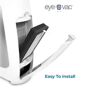 EyeVac Air Official Air Filters - Air Purification Replacement Filters (2-pack) | Dual Filtration - True HEPA H13 & Activated Carbon