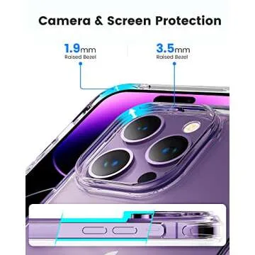 Mkeke for iPhone 14 Pro Case Clear, [Military Grade Protection] [Not Yellowing] Shockproof Phone Case for Apple iPhone 14 Pro 2022