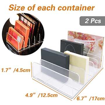 Anyumocz 2 Pack Eyeshadow Palette Makeup Organizer,Eyeshadow Storage Holder,Acrylic Cosmetic Organiz...