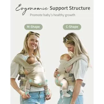 GROWNSY Newborn Carrier, Baby Carrier Newborn to Toddler, Ergonomic Baby Sling with Head Support, Cream