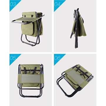 KUAIYU Multifunction 3 in 1 Fishing Chair Seat,Outdoor Backrest Stool,Portable Folding Stool,Lightweight Fishing Stool Outdoor Gear for Camping, Travel,Hiking Travel,Beach, Picnic(Green)