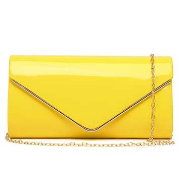 Patent Leather Envelope Clutch Womens Evening Handbag Stylish Shoulder Bag Purse for Christmas Weddi...
