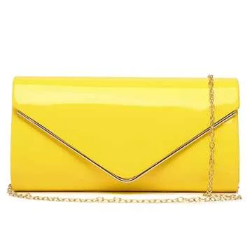 Patent Leather Envelope Clutch Womens Evening Handbag Stylish Shoulder Bag Purse for Christmas Weddi...